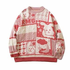 Adorable Y2K Bunny Sweater for Cozy Summer Outfits and Aesthetic Vibes