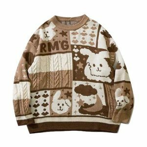 Adorable Y2K Bunny Sweater for Cozy Summer Outfits and Aesthetic Vibes