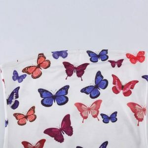 Aesthetic Butterfly Mini Dress: Y2K Summer Fashion for Effortless Style