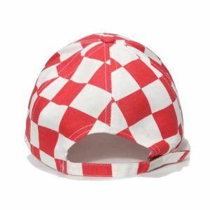 Aesthetic Checkered Trucker Hat for Y2K Fashion and Summer Outfits