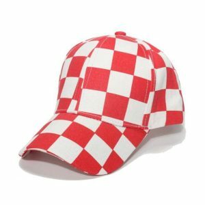 Aesthetic Checkered Trucker Hat for Y2K Fashion and Summer Outfits