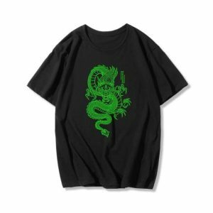 Aesthetic Dragon Graphic Tee - Y2K Fashion Inspired Summer Outfit