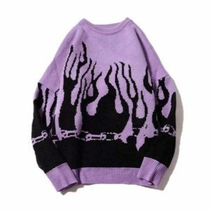 Aesthetic Flame Sweater: Y2K Fashion Must-Have for Cozy Summer Vibes