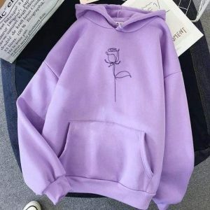 Aesthetic Rose Hoodie: Y2K Fashion Essential for Cozy Summer Outfits