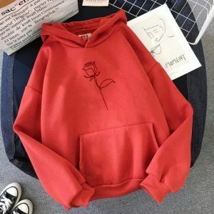 Aesthetic Rose Hoodie: Y2K Fashion Essential for Cozy Summer Outfits