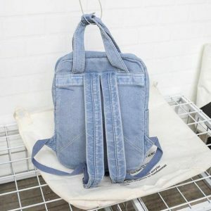 Aesthetic Y2K Denim Backpack for Trendy Summer Outfits and Adventures