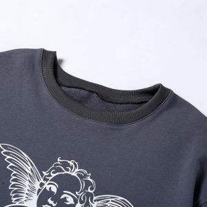 Angelic Y2K Sweatshirt: Embrace 90s Fashion with Cozy Aesthetic Vibes