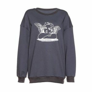 Angelic Y2K Sweatshirt: Embrace 90s Fashion with Cozy Aesthetic Vibes