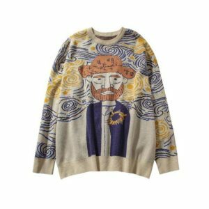 Artistic Soul Y2K Sweater: Trendy Grunge Aesthetic for Effortless Style