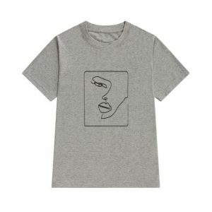 Artsy Abstract Y2K T-Shirt: Trendy 90s Fashion for Unique Outfits