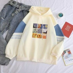 Artsy Van Gogh Hoodie: Y2K Aesthetic for Trendy Summer Outfits