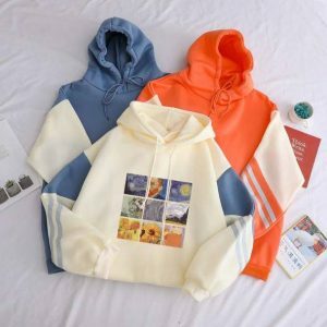 Artsy Van Gogh Hoodie: Y2K Aesthetic for Trendy Summer Outfits