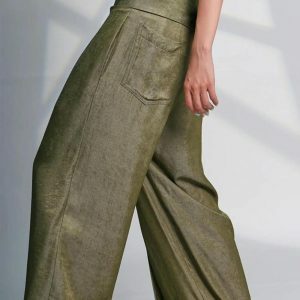 Asymmetrical Wide Leg Pants for Y2K Fashion & Grunge Aesthetic Outfits