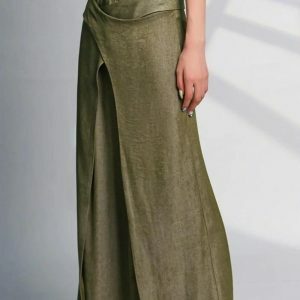 Asymmetrical Wide Leg Pants for Y2K Fashion & Grunge Aesthetic Outfits