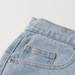 Baddie Y2K Cut-Out Jeans with Embellishments for Trendy Outfits