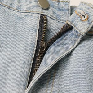 Baddie Y2K Cut-Out Jeans with Embellishments for Trendy Outfits