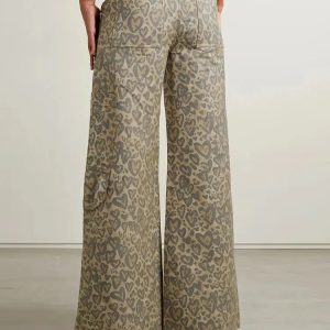 Baddie Y2K Leopard Cut-Out Cargo Pants for Trendy Summer Outfits