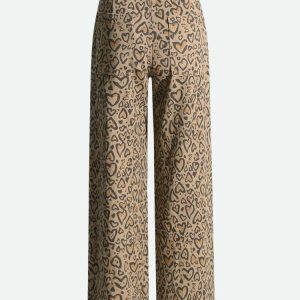 Baddie Y2K Leopard Cut-Out Cargo Pants for Trendy Summer Outfits