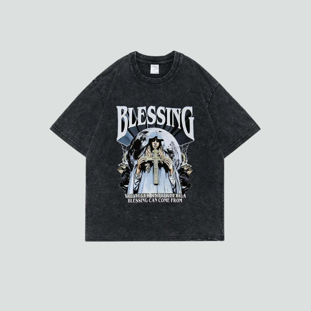 Blessing Tee: Y2K Fashion Essential for Summer Outfits & Aesthetic Vibes