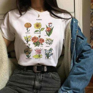 Botanical Wildflower Print Tee - Y2K Aesthetic Summer Outfit Essential