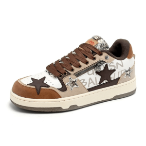 Brown Star Aesthetic Sneakers for Y2K Fashion & Grunge Outfits