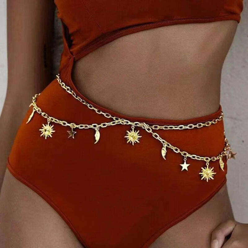 Celestial Sun, Moon & Star Body Jewelry for Y2K Aesthetic Outfits