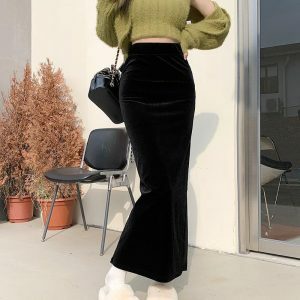 Chic Back Slit Maxi Pencil Skirt for Y2K Fashion & Summer Outfits