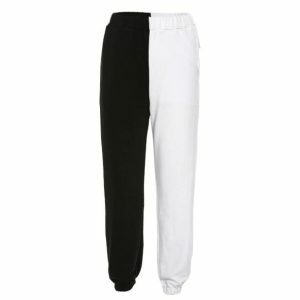 Chic Black & White Y2K Pants for Effortless 90s Fashion Vibes