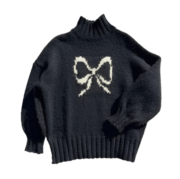 Chic Cutesy Bow Sweater for Y2K Fashion & 90s Aesthetic Outfits