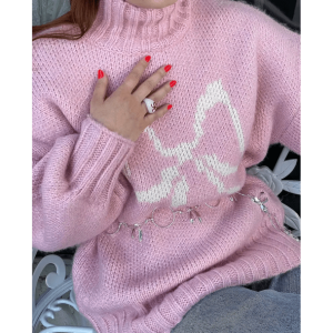 Chic Cutesy Bow Sweater for Y2K Fashion & 90s Aesthetic Outfits