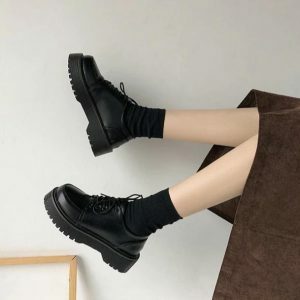 Chic Dark Academia Shoes for Y2K Fashion & Grunge Aesthetic Styles