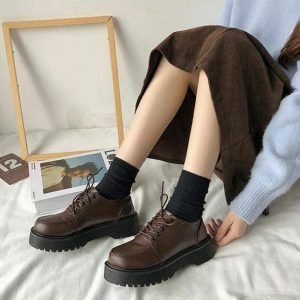 Chic Dark Academia Shoes for Y2K Fashion & Grunge Aesthetic Styles