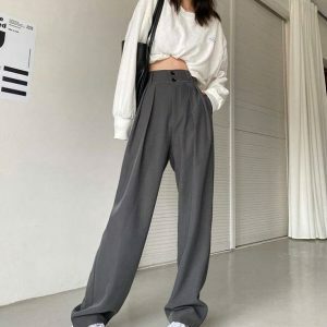 Chic Dark Academia Wide Leg Pants for Effortless Y2K Style