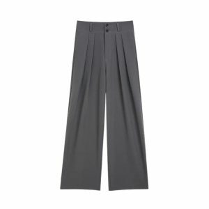 Chic Dark Academia Wide Leg Pants for Effortless Y2K Style