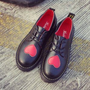 Chic Love Heart Oxford Shoes for Y2K Fashion & 90s Aesthetic Outfits