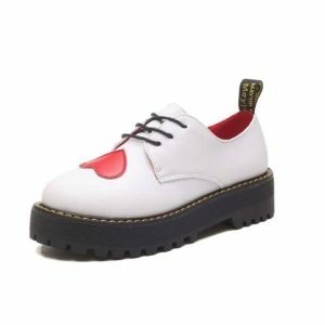 Chic Love Heart Oxford Shoes for Y2K Fashion & 90s Aesthetic Outfits