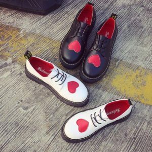 Chic Love Heart Oxford Shoes for Y2K Fashion & 90s Aesthetic Outfits