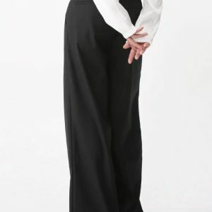 Chic Old Money Wide Leg Pants for Effortless Y2K Fashion Style