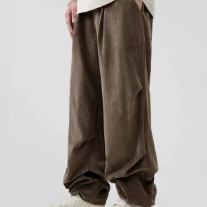 Chic Pleated Wide Leg Pants for Effortless Y2K and 90s Fashion Style