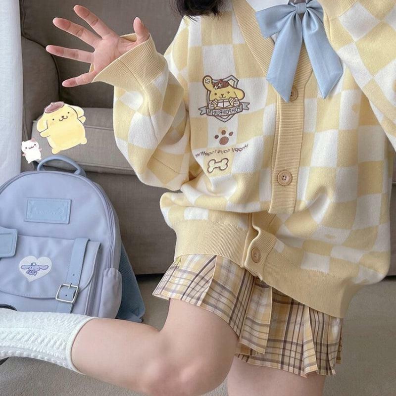 Chic Pompurin Buttoned Yellow Cardigan for Y2K and 90s Fashion Lovers