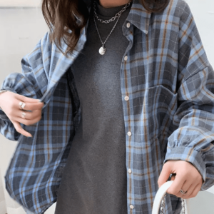 Chic Preppy Plaid Shirt for Y2K Fashion Lovers and 90s Outfit Inspiration