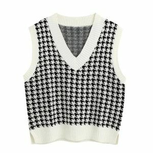 Chic Preppy Style Sweater for Y2K Fashion Lovers and 90s Aesthetic