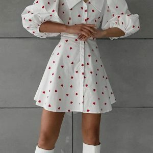 Chic Puff Sleeve Mini Dress for Y2K Fashion Lovers and Summer Vibes