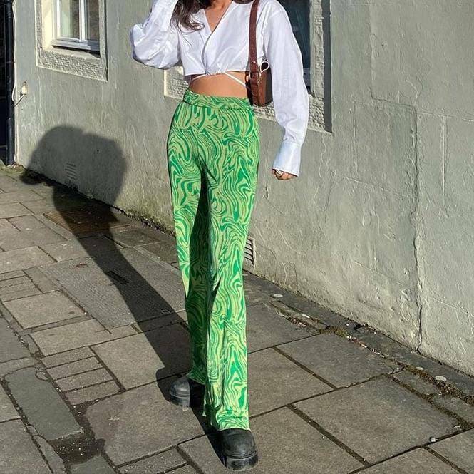 Chic Straight Leg Green Y2K Cargo Pants for Trendy Summer Outfits