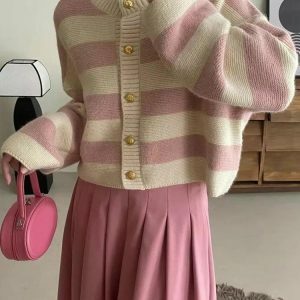 Chic Striped Cardigan for Y2K Fashion Lovers - Perfect for Summer Outfits