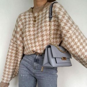 Chic Y2K Aesthetic Khaki Sweater for Effortless Summer Outfits