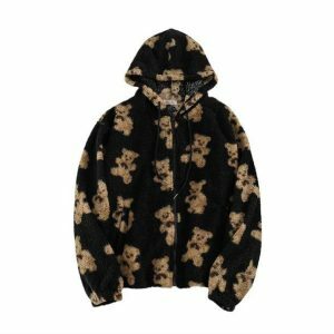 Chic Y2K Cozy Teddy Bear Jacket for Effortless Grunge Style