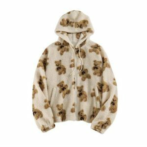 Chic Y2K Cozy Teddy Bear Jacket for Effortless Grunge Style