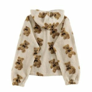 Chic Y2K Cozy Teddy Bear Jacket for Effortless Grunge Style