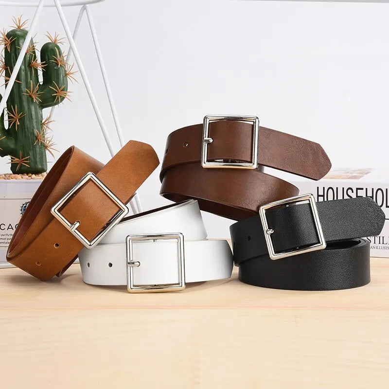 Chic Y2K Faux Leather Belt for 90s Fashion & Grunge Outfits